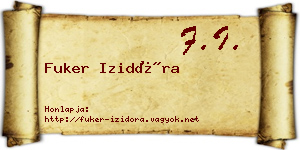 Fuker Izidóra névjegykártya